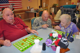 Elderly having a game of Bingo